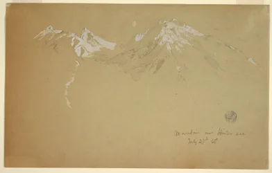 Rysunek "Góra nad Hintersee", niedaleko Berchtesgaden, Bawaria, 27 lipca 1868 r.
