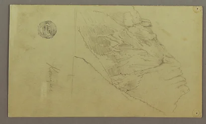 Rysunek, zbocze góry, prawdopodobnie 1868 r.