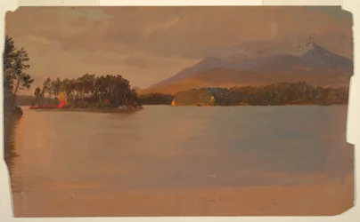 Rysunek, Mt. Katahdin z Togue Pond, 1878 r.