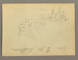 Rysunek, imię i nazwisko, żaglowce, prawdopodobnie 1868 r.