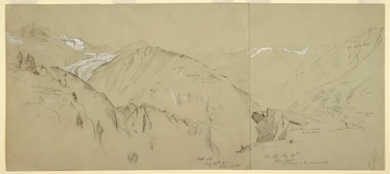 Rysunek, widok panoramiczny z Bel Arp, 1868 r.