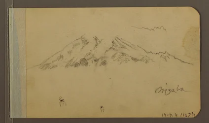 Rysunek, Szczyt Orizaba, postać; Verso: Równina i pasma górskie, 1889
