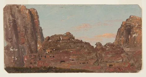 Rysunek, Petra, komory skalne Khirbet en-Nasara, luty 1868 r.