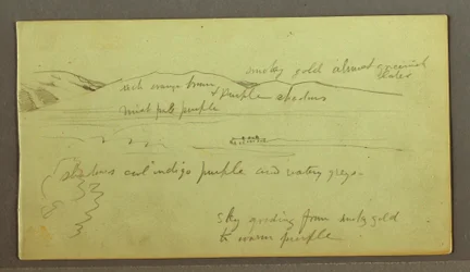 Rysunek, Rzeka przez góry, prawdopodobnie 1874 r.
