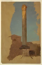 Rysunek, Rzym, klasyczna kolumna, 1868-69