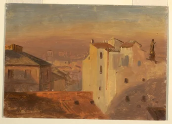 Rysunek, Dachy, Rzym, Włochy, 1868-69