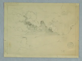 Rysunek przedstawiający wybuchający wulkan Sangay, Ekwador, 1857-62 r.