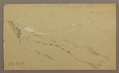 Rysunek, Brzeg i morze, "Bloxburgh", sierpień 1865 r.