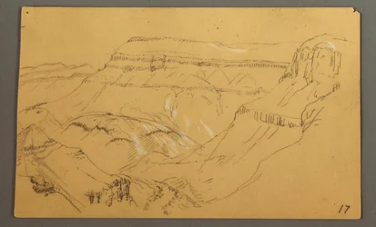 Rysunek, szkice, dolina El Yemen, "Arabia", prawdopodobnie 1868, 20 lutego