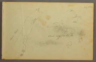 Rysunek, Szkice chmur i martwej brzozy, lipiec 1844 r.