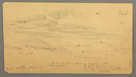 Rysunek, Studium nieba nad grzbietem, lipiec 1866 r.