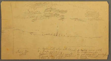 Rysunek, Studium nieba nad grzbietem, czerwiec 1882 r.