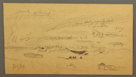 Rysunek, Studium nieba nad grzbietem i tęczą, lipiec 1866 r.