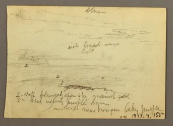 Rysunek, Bazylika Świętego Piotra widziana od północy na tle wzgórz i panoramy Rzymu, styczeń 1869 r.