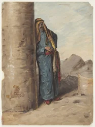 Rysunek, stojący beduin, 1868 r.