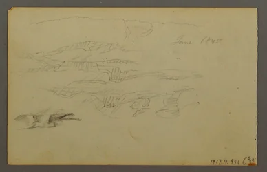 Rysunek, Słońce za chmurami, 1844 r.