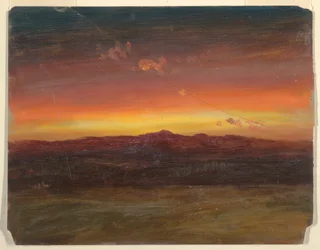 Rysunek, zachód słońca, 1860-70