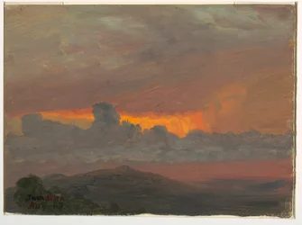 Rysunek, zachód słońca, sierpień 1865 r.