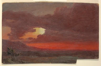 Rysunek, zachód słońca, Hudson, Nowy Jork, lipiec 1861 r.