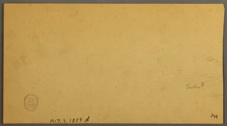 Rysunek, zachód słońca nad wzgórzami, 9 lipca 1866 r.