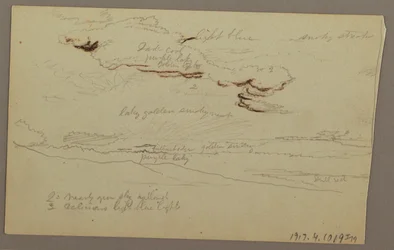 Rysunek, zachód słońca, prawdopodobnie 1860