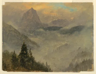Rysunek, Hochkalter, niedaleko Berchtesgaden, 1868 r.