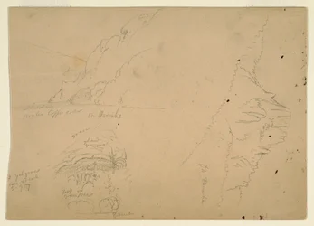 Rysunek, Trzy szkice stromych górskich brzegów Dunaju, 1868