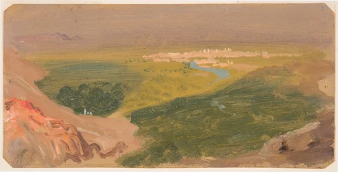Rysunek, widok w kierunku Damaszku, Syria, 24 kwietnia - 16 maja 1868 r.