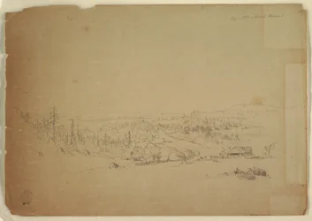 Rysunek, widok z wyspy Grand Manan w Kanadzie na morze, wrzesień 1851 r.