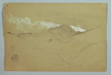 Rysunek, widok od wschodu na górę Chimborazo, Ekwador, 3 czerwca 1857 r.