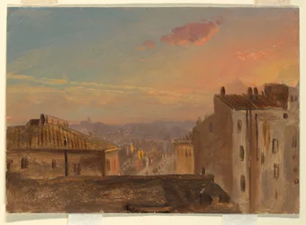 Rysunek, widok Rzymu, 1868-69