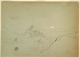 Rysunek, widok na Sien w dolinie Rodanu, sierpień 1868 r.