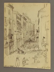 Rysunek, Wioska na wzgórzu, prawdopodobnie 1868-69