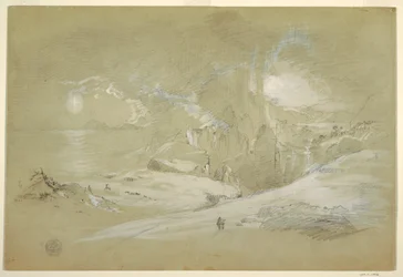 Rysunek, Wizja krzyża, krajobraz ze zjawą, wrzesień 1868 r.