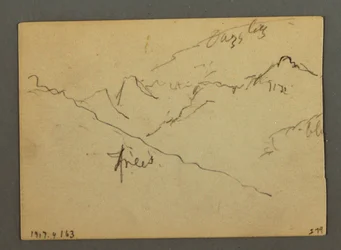 Rysunek, Wodospad między Veney i Sion, Dolina Rodanu, Szwajcaria, sierpień 1868 r.