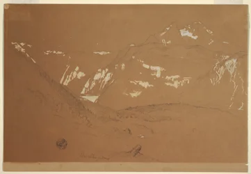 Rysunek, Watxmann, Königssee i Schoenfeld Spitze..., czerwiec-lipiec 1868 r.