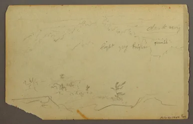 Rysunek, zalesiony krajobraz, 1844