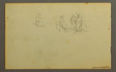 Rysunek, zalesiony krajobraz, prawdopodobnie 1845 r.