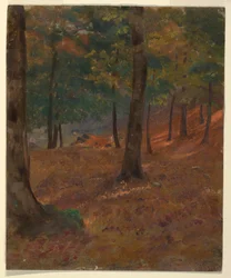 Rysunek, scena leśna, 1870-80