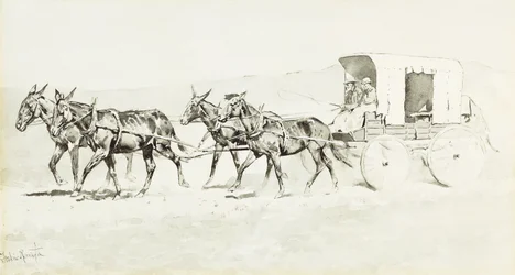 Jedna ze scen Williamsona, ok. 1892 (pióro i pędzel, czarny tusz i chińska biel na papierze)