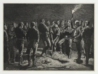 Kampania Apaczów - pochówek ludzi Hatfieldów, z Harpers Weekly, pub. 1886