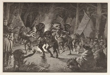 Taniec Buffalo, z Harpers Weekly, pub 1887