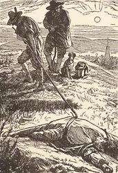 Ilustracja z Historii Plague Defoe, 1862, 1923