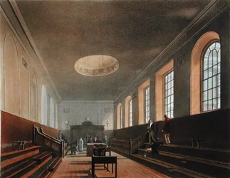 Sala szkolna św. Pawła, z „Historii szkoły św. Pawła” Ackermanna, część „Historii kolegiów”, sztychowana przez J. Blucka (fl.1791-1819) wydana w 1816 r. (akwatinta)