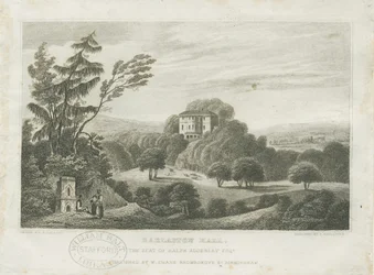 Barlaston Hall: grawerowanie i [połowa XIX wieku] (druk)