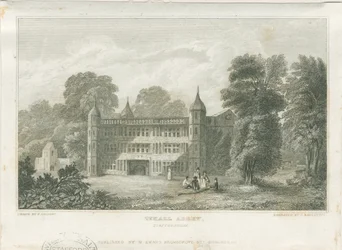Tixall Hall - Brama: grawer, bd [c 1830] (druk)