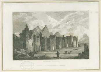 Zamek Tutbury - Castle-Yard: grawerowanie, bd [ok. 1830] (druk)