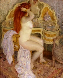 Akt siedzący przy toaletce, 1909.
