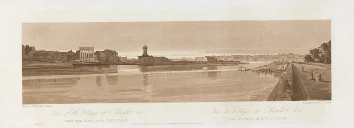 Widok wioski Chaillot & C. z Pont de la Concorde 1803; Tablica 17 z Widoków w Paryżu, śledzenie Emanuela Toma płyty B1981.25.2626