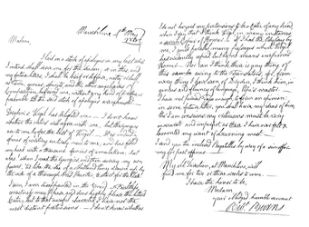 List Roberta Burnsa do pani Dunlop z Haddington, 1788 1865.